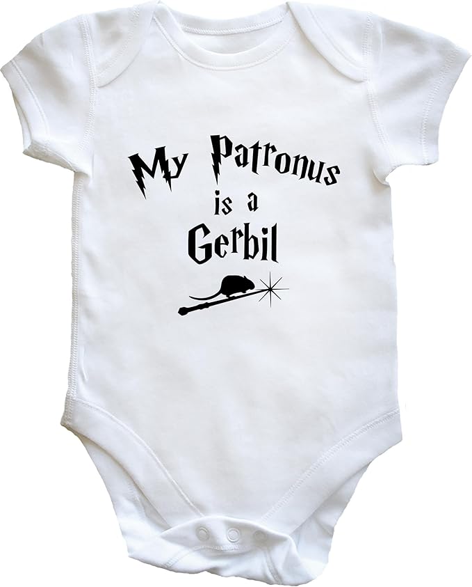 Hippowarehouse My Patronus is A Gerbil Baby Vest Bodysuit (Short Sleeve) Boys Girls Amazon.co