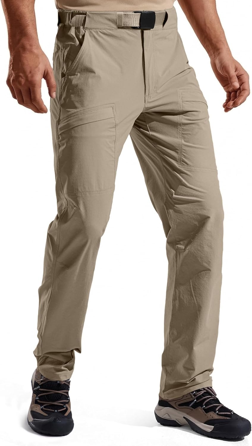 FREE SOLDIER Mens Hiking Pants Lightweight Work Cargo Stretch Nylon Waterproof Quick Dry Travel Fishing Outdoor Pants