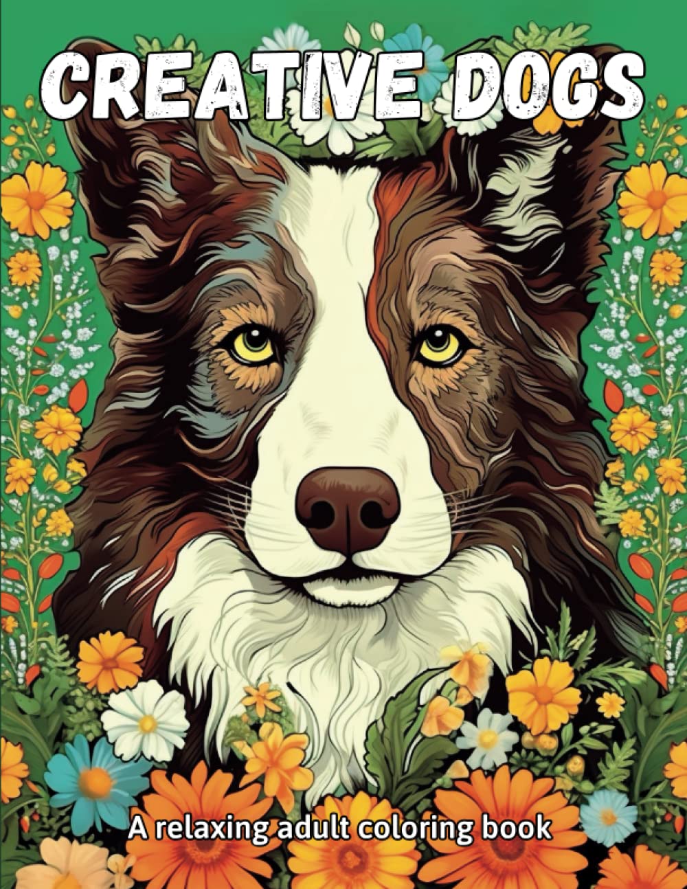 Creative Dogs: A relaxing adult coloring book