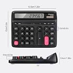 Comix Desk Calculator with 12 Digits Large LCD Display, Solar Battery Dual Power, Large Computer Keys Basic Calculator for Home Office School