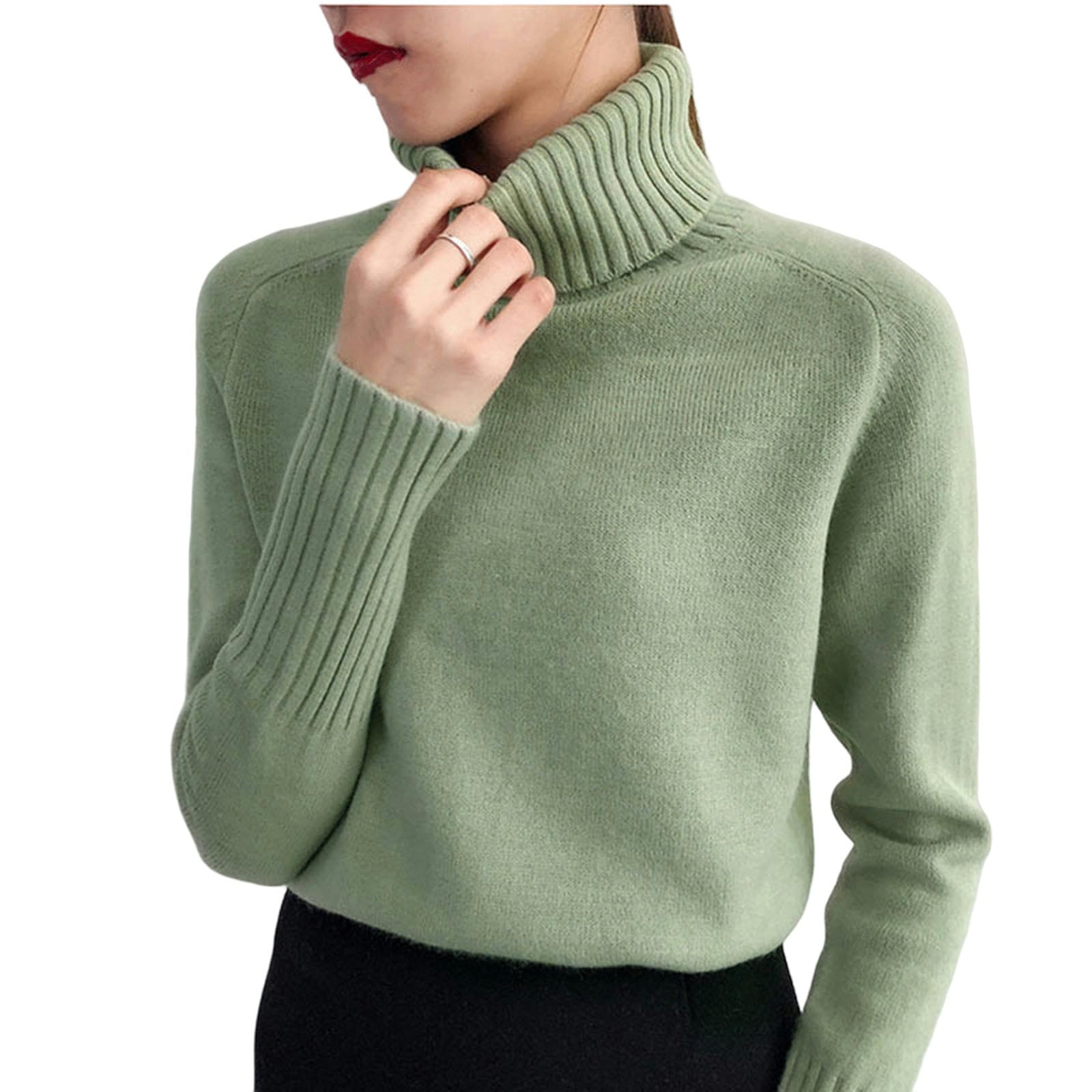 TEidea Swetry damskie moda golf swetry damskie, jesień i zima modny sweter, Czarny, S
