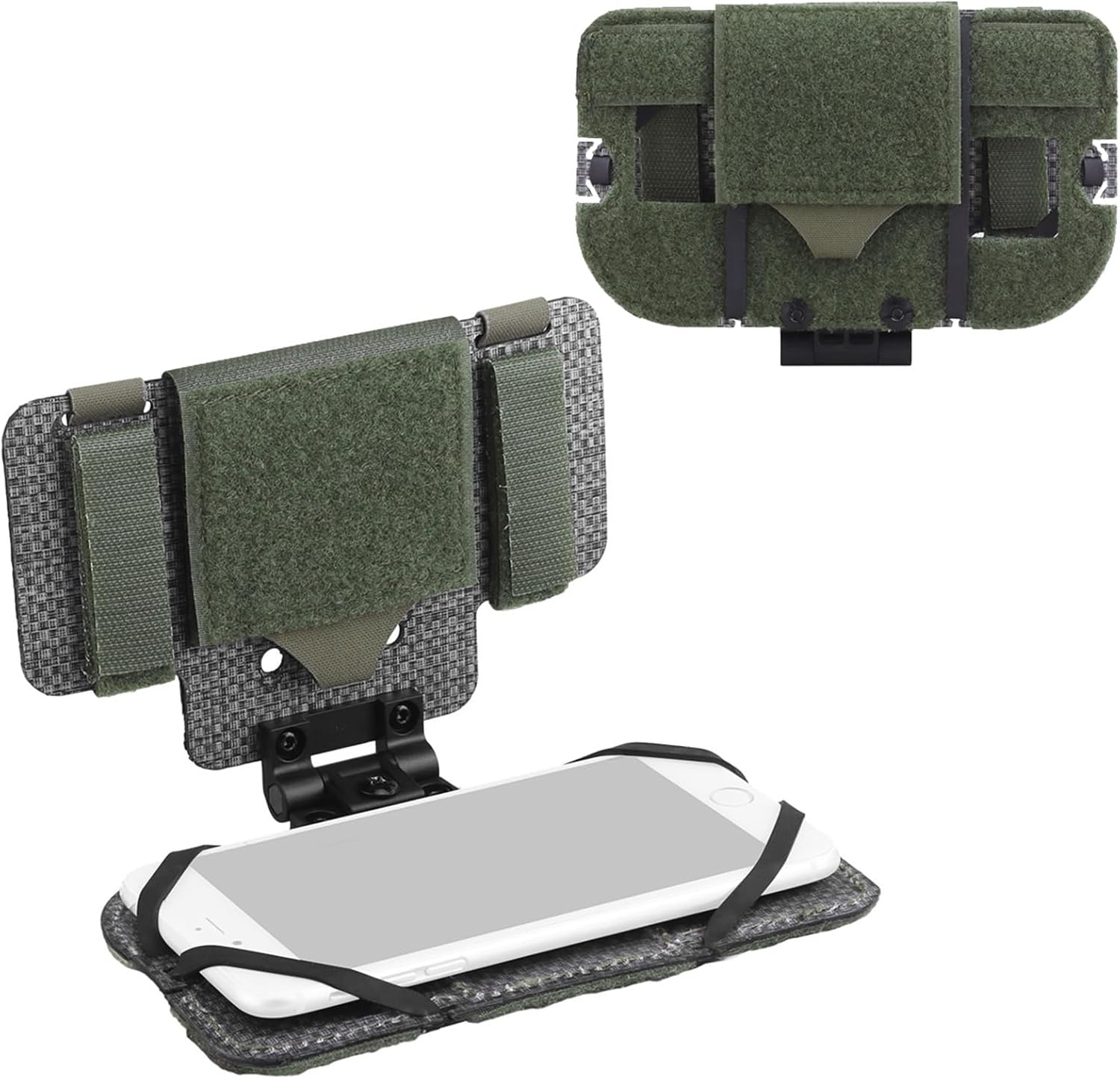 Tactical Plate Carrier MOLLE Vest Phone Holder Universal Cell Phone Chest Mount Pouch Adjustable Foldable Navigation Phone Board Attachment for 4.7"-6.7" Outdoor Sports Military