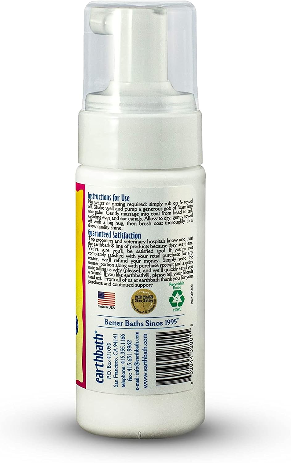 earthbath grooming foam