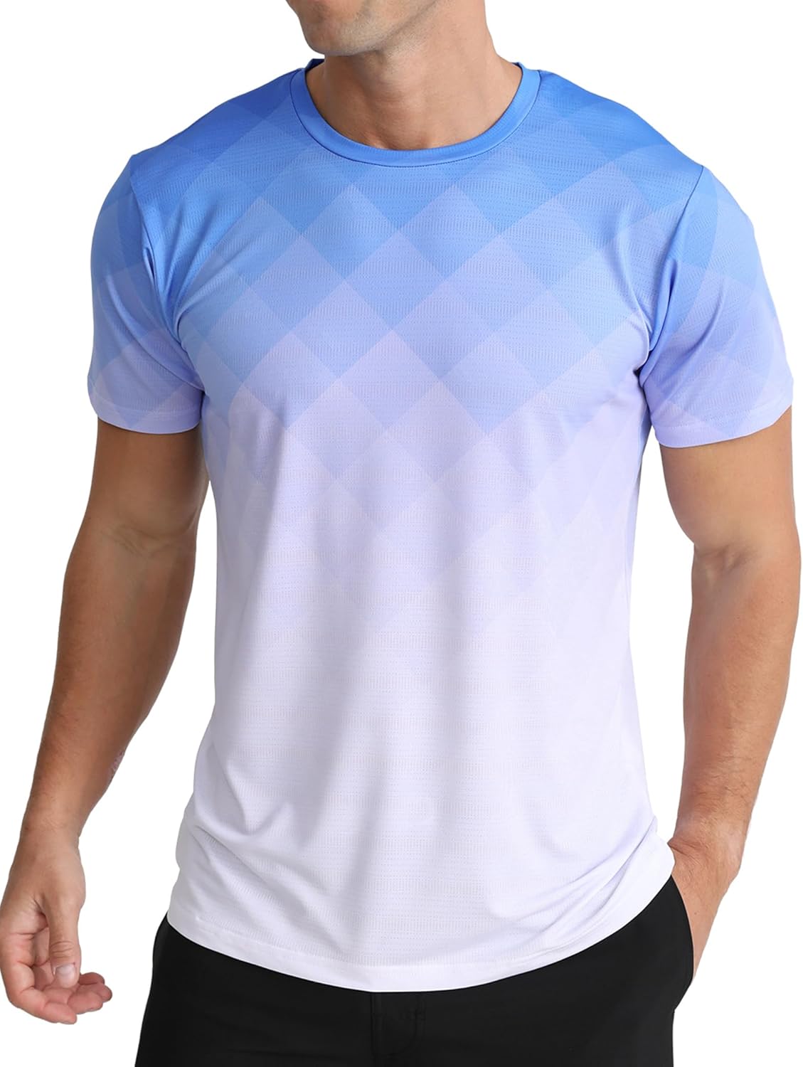 Men's Athletic T-Shirt Performance Gym Shirt Quick Dry Moisture Wicking Running Workout Short Sleeve Tops