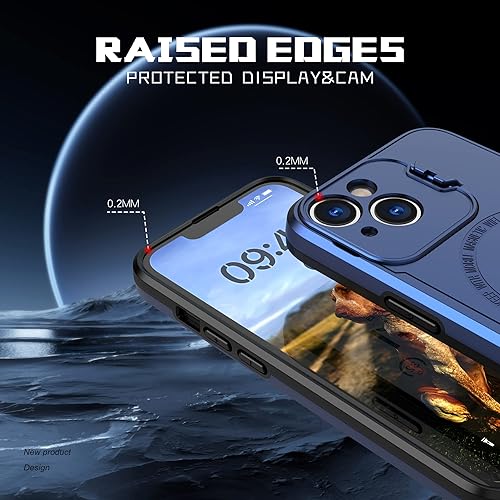 Miniatura 5 de Funda magnética diseñada para iPhone 13, protector de lente de cámara con soporte compatible con MagSafe, agradable a la piel, de grado militar, a