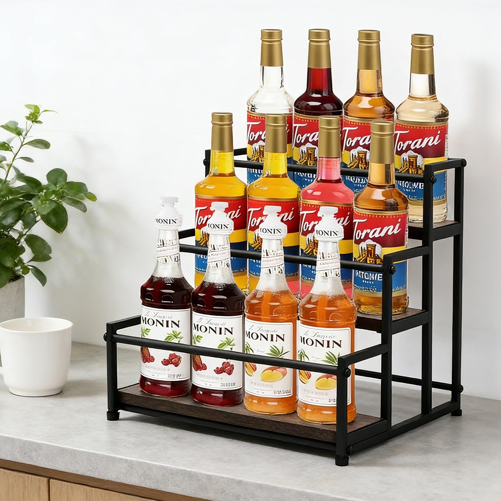 Coffee Syrup Rack Organizer, 3-Tier