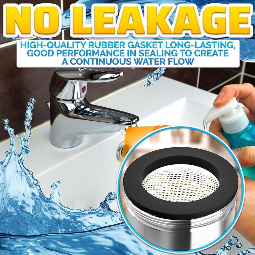 6 Pack Faucet Bathroom Sink Aerator Regular Standard Replacement Parts Brass Shell 15/16 Inch Male Threads Filter with Gasket for Kitchen Bathroom