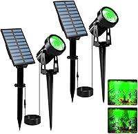 Vista 12 de T-SUNUS Luces Solares de Jardín Tipo Foco, Luz LED Solar para Paisajismo Exterior IP65 Impermeable Cable de 9.8 pies, Panel Solar Separado