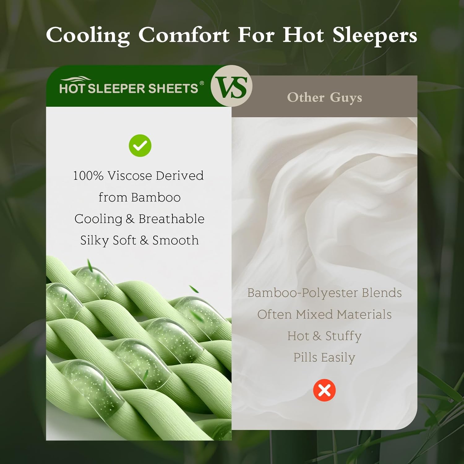 Cooling Pillowcases Queen Size Set of 2, Viscose Derived from Bamboo for Hot Sleepers, Soft & Silky Pillow Covers with Envelope Closure (Navy, 2 Pack, 20x30 inches) - Image 2