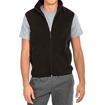 Men's Full-Zip Polar Fleece Vest, Black S, 1 Count, 1 Pack