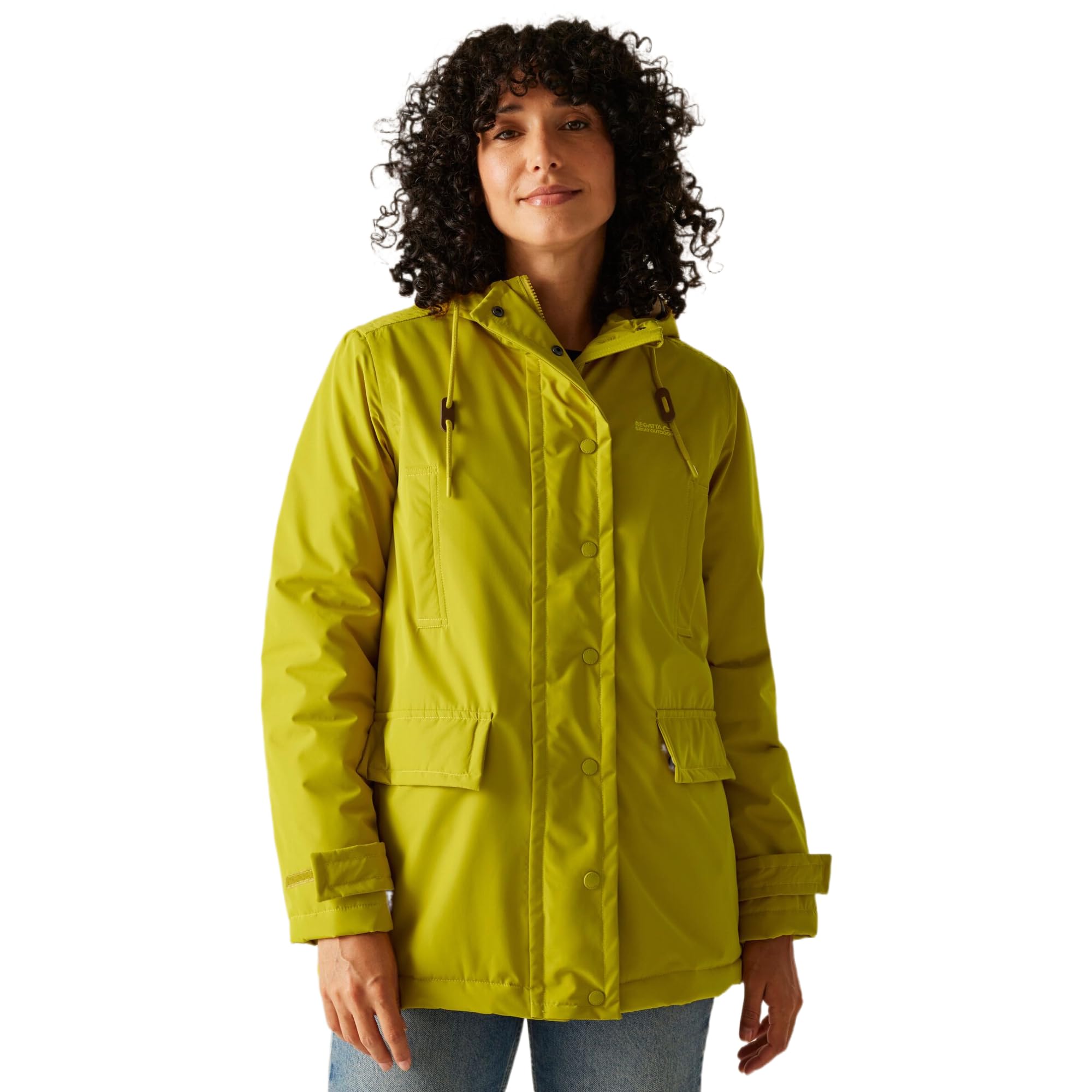 Regatta Women's Gold Orla Kiely Mid Length Hooded Waterproof Insulated Jacket In | Size: 10