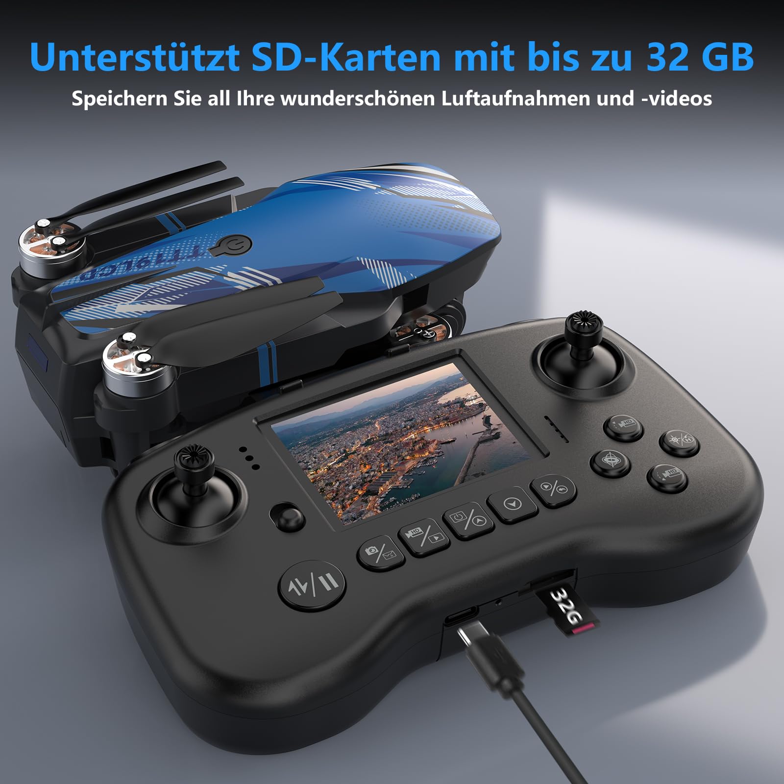 Drohne mit Kamera 4K LCD-Bildschirm FPV Video Bürstenloser Motor 270° Hindernisvermeidung Zusammenklappbarer RC Mini Quadcopter Unter 250G