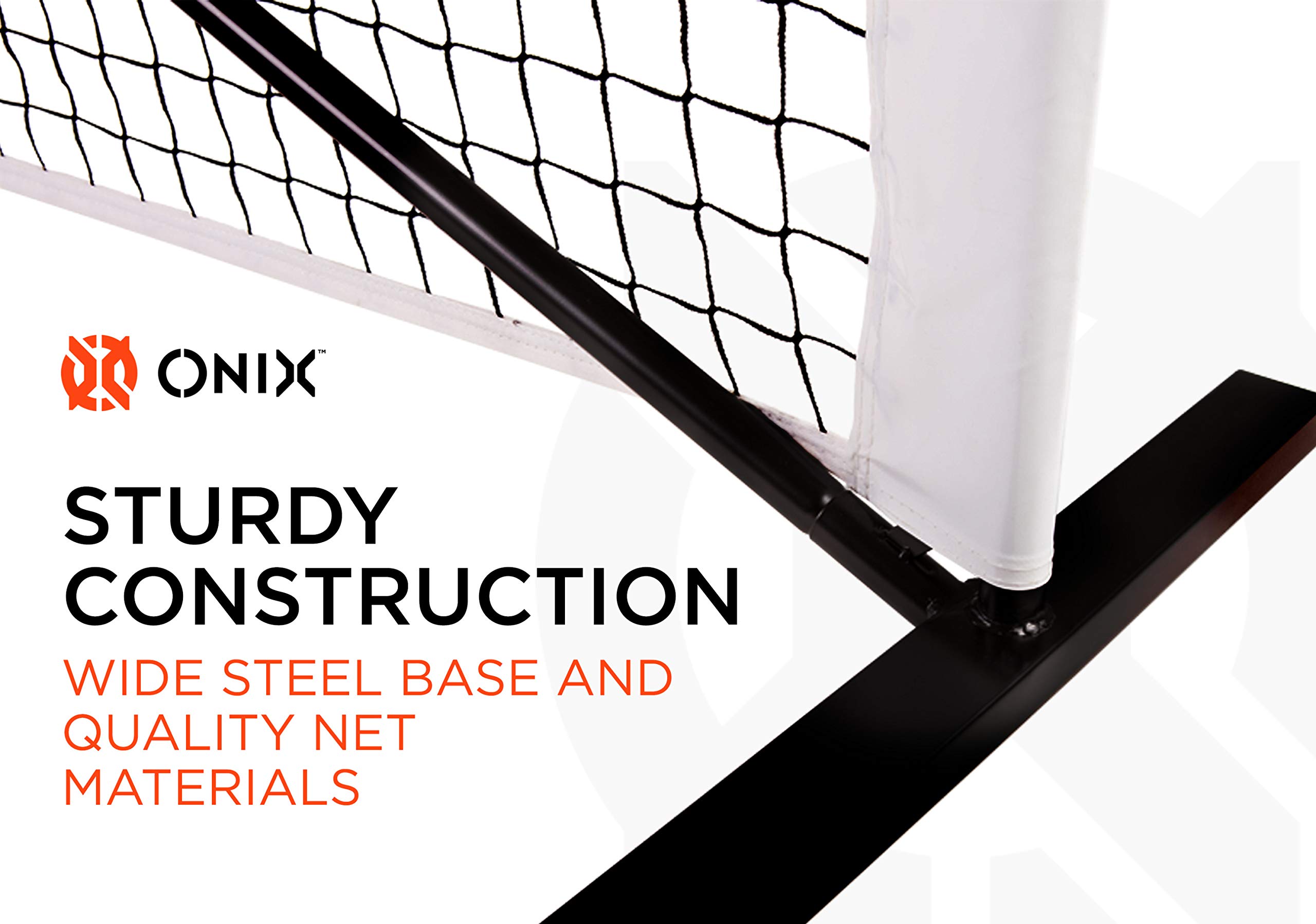 ONIX Pickleball Netz, 2-in-1 tragbares Netz und Übungsnetz-Set, inkl. Tragetasche mit Rollen, Weiß