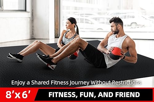 Miniatura 3 de Alfombra grande para entrenar en casa, 12 x 6 pies, 10 x 6 pies, 9 x 6 pies, 8 x 6 pies, 7 x 5 pies, 6 x 4 pies, extragrueso, alfombra de gimnasio