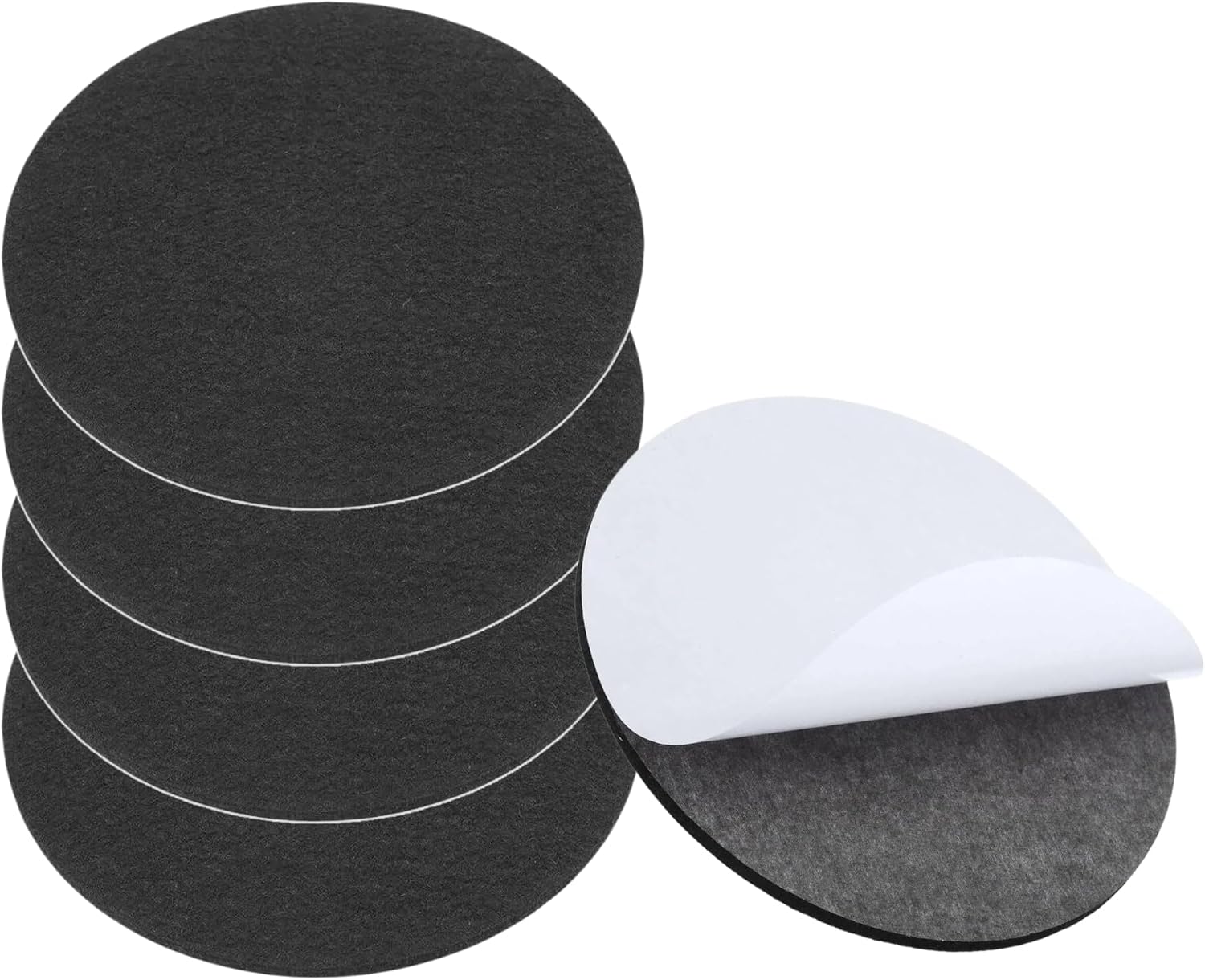 5 Pack Lamp Base Felt, 7 Inch Dia, 2mm Thick Round Felt Pads, Black