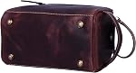 10" Premium Leather Toiletry Travel Pouch with Waterproof Lining | King-Size Handcrafted Vintage Dopp Kit by Aaron Leather Goods (Walnut)
