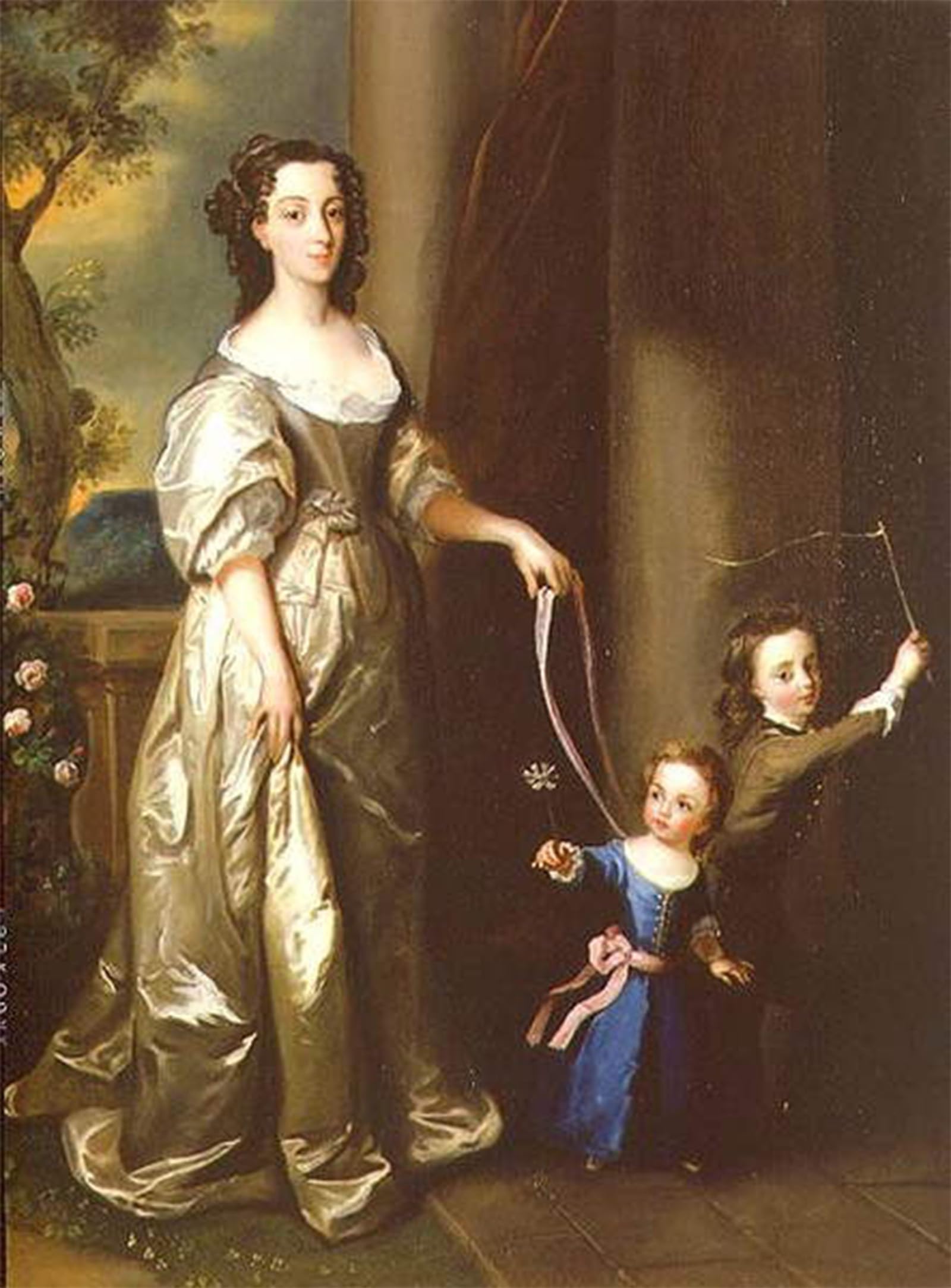 POSTERIIk Famous Modern Artwork Art Mural Portrait of Mrs Fane with Her Children and Anne by Mercier Oil Paintings Pictures for Home Decor 60x90cm