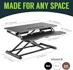 TechOrbits Standing Desk Converter – Rise-X Light, 32 Inch Wide Sit/Stand Tabletop Riser – 2 Tiered Adjustable Workstation