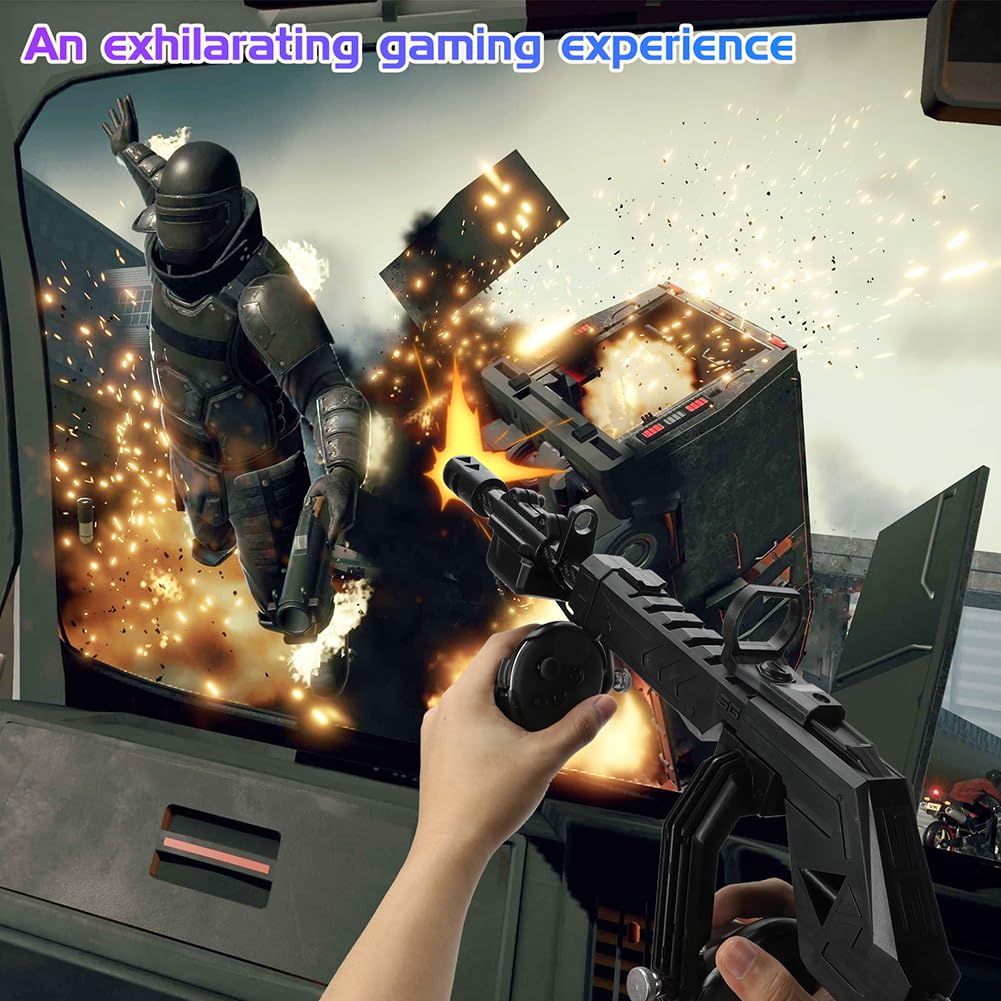 VR Gun Stock per Quest 3S/3, Maniglia per controller di tiro VR per Quest 3, Accessori da gioco VRShooting, con cinghie