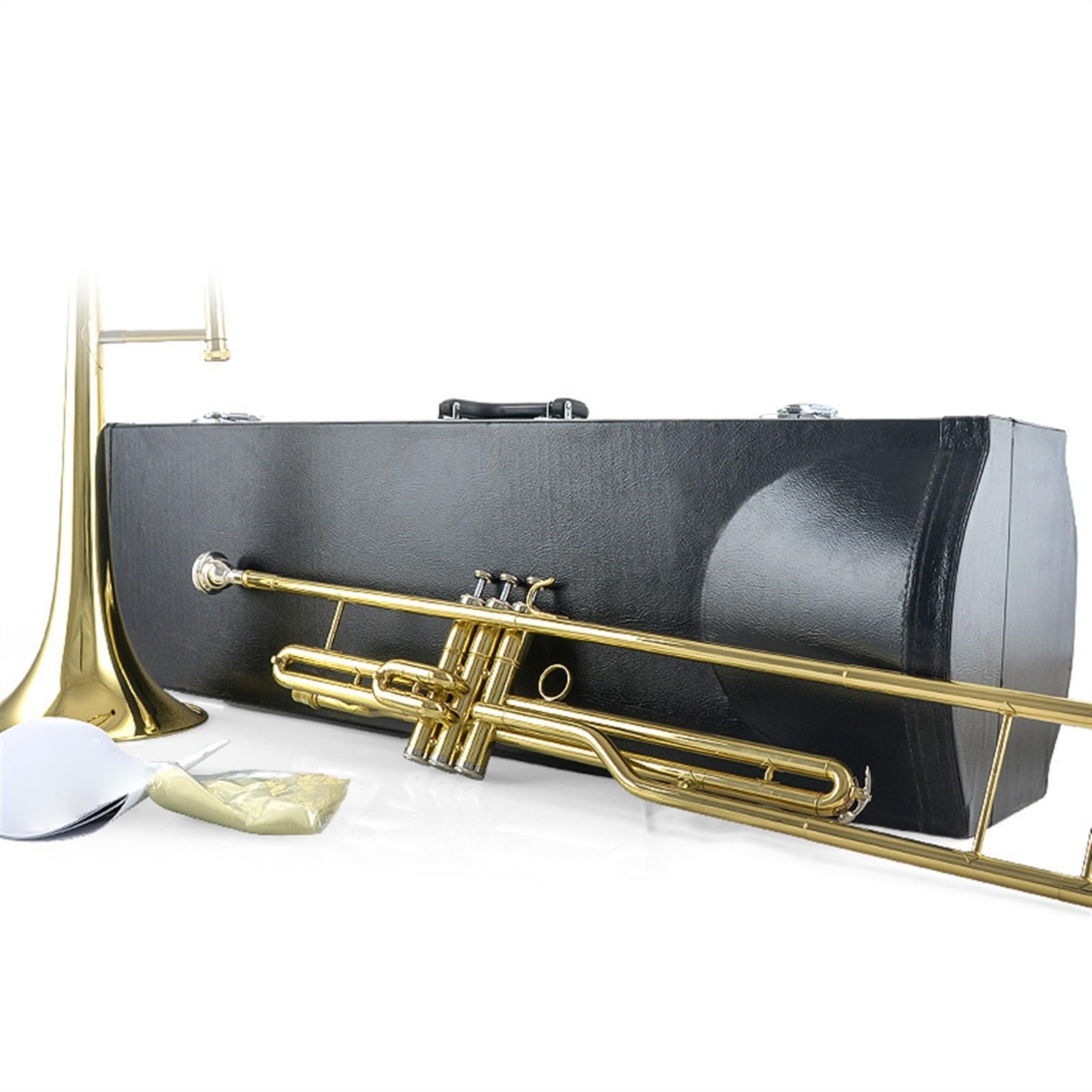 Trombone À Clé Plate En Laiton Laqué Or Nickelé, Avec Boîte De Rangement Et Accessoires Kit de Trombone