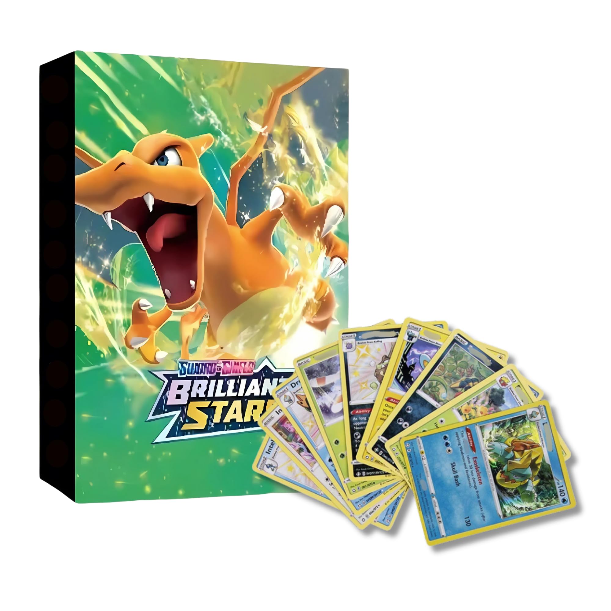 Pokemon Card Holder Bundle - 50 Pieces with Card Binder, 4-Pocket