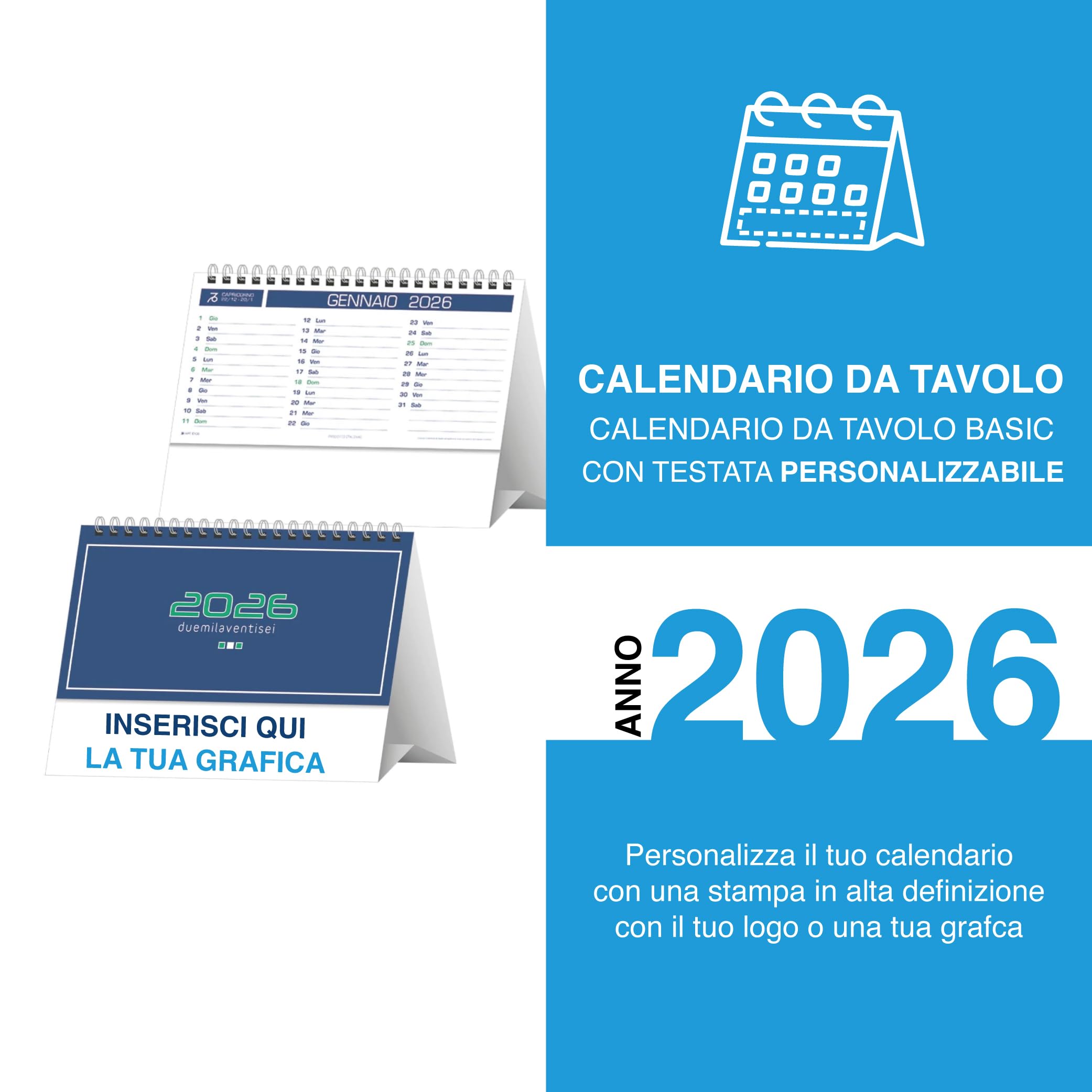 Combo Calendari da tavolo 2026 + Penne Personalizzabili 100+100 Organizza e Promuovi la Tua Attività in Modo Efficace – Ideale per Uffici, Case, Regali Aziendali, Studenti e Professionisti (Rosso)