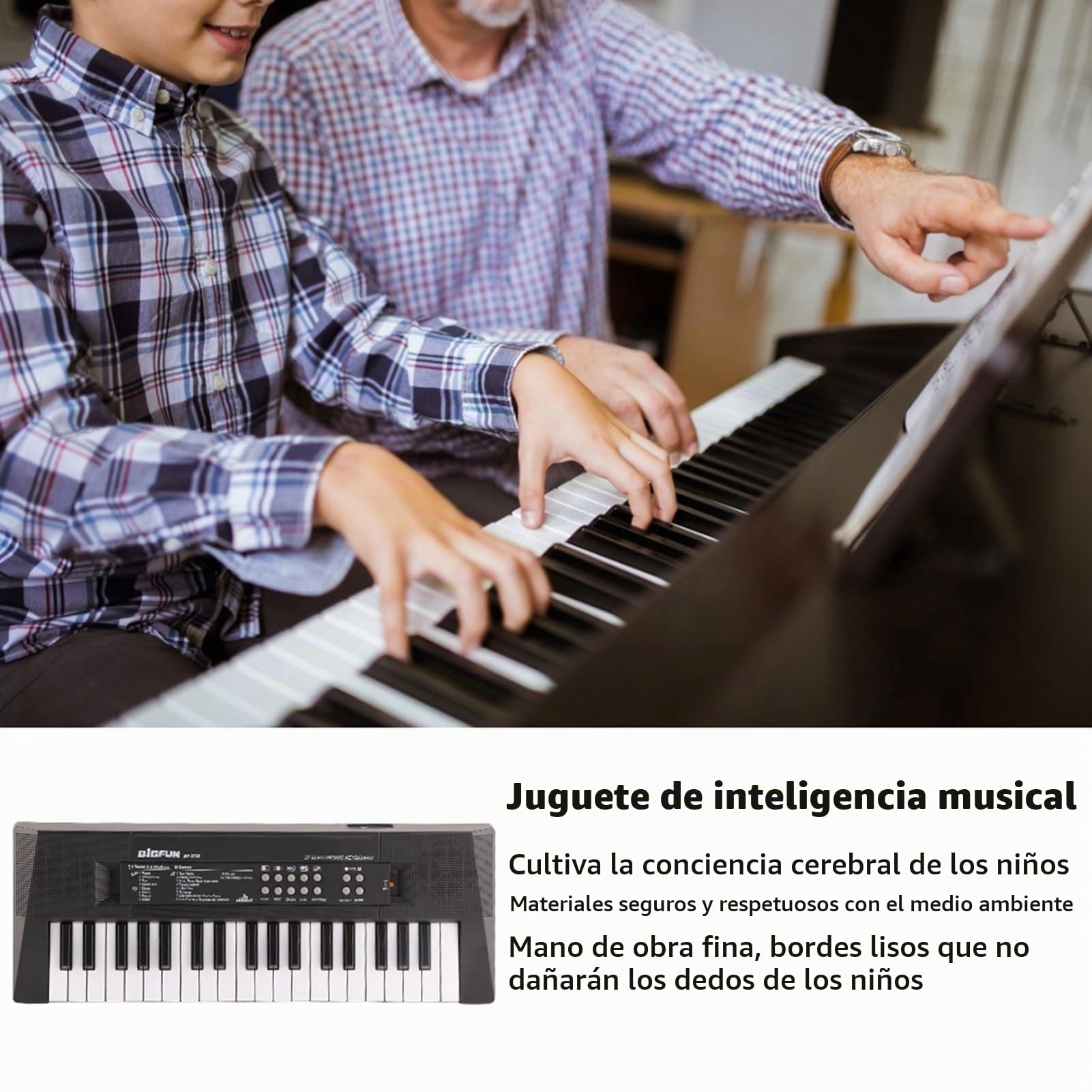 Piano Electrico, Teclado eléctrico Teclado musical electrónico portátil de 37 teclas con función de grabación de micrófono para niños que aprenden