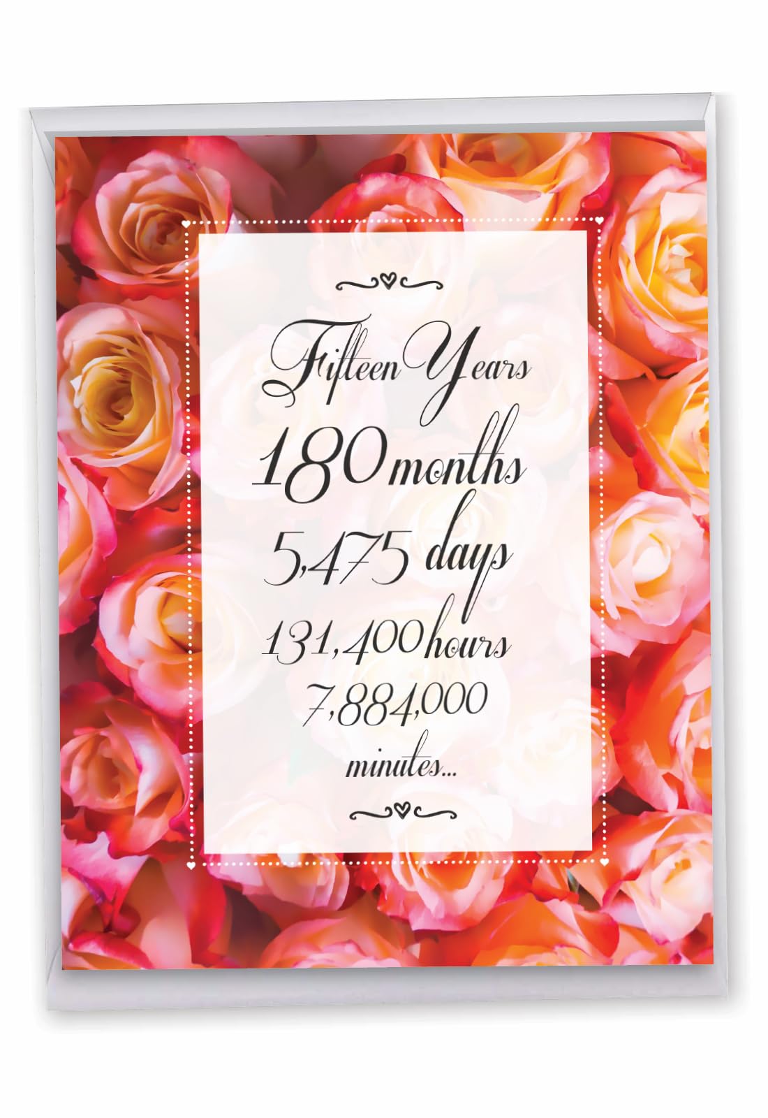 NobleWorks Jumbo 15th Wedding Milestone Anniversary Notecard 8.5 x 11-15 Years of Married Couples from All of Us - Year Time Count 15 J9436MAG-US