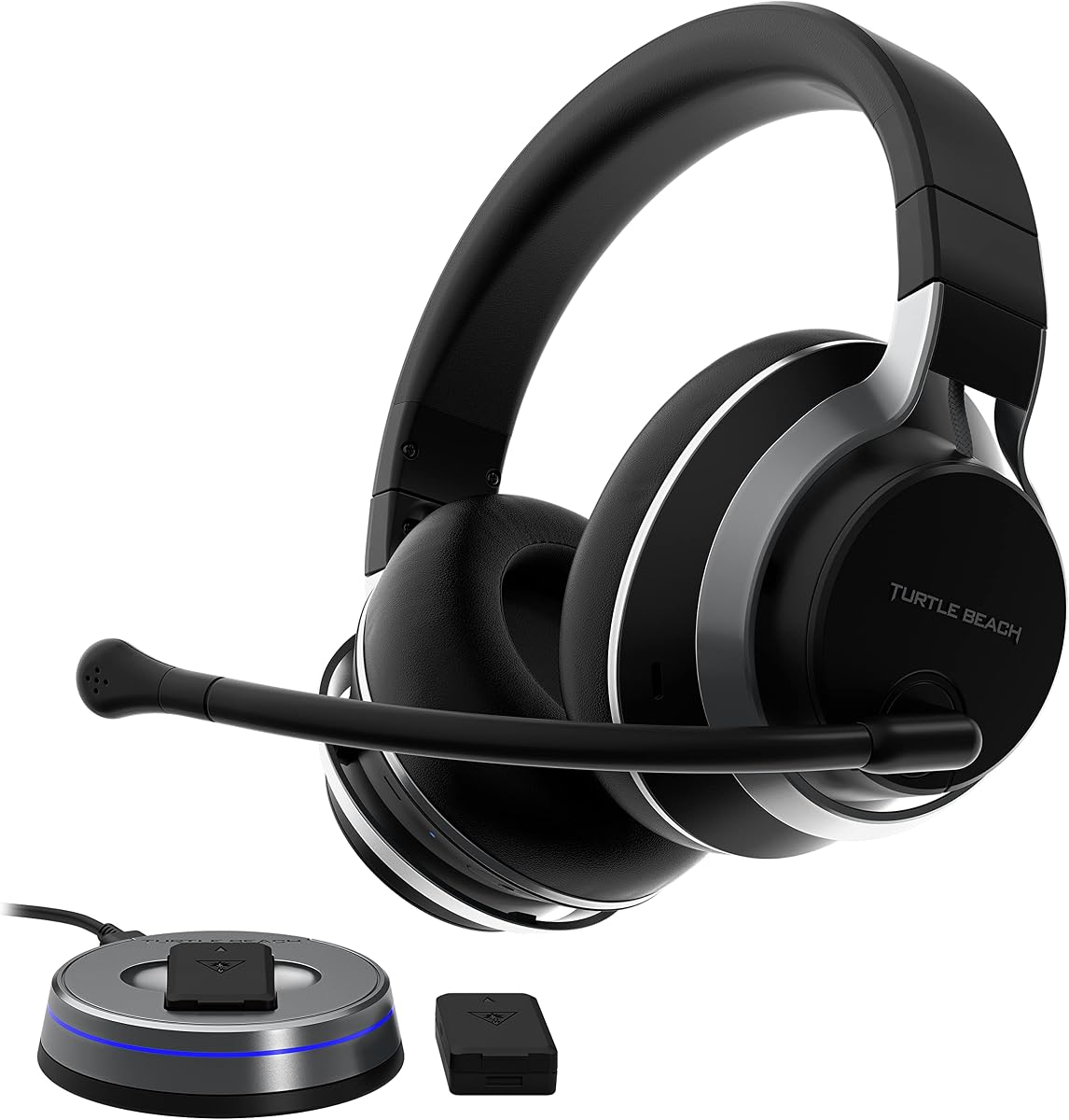 Turtle Beach Stealth Pro Auriculares Gaming Inalámbricos Multiplataforma con Cancelación de Ruido para PS5, PS4, PC, Mac, Móvil - Baterías Intercambiables - Negro