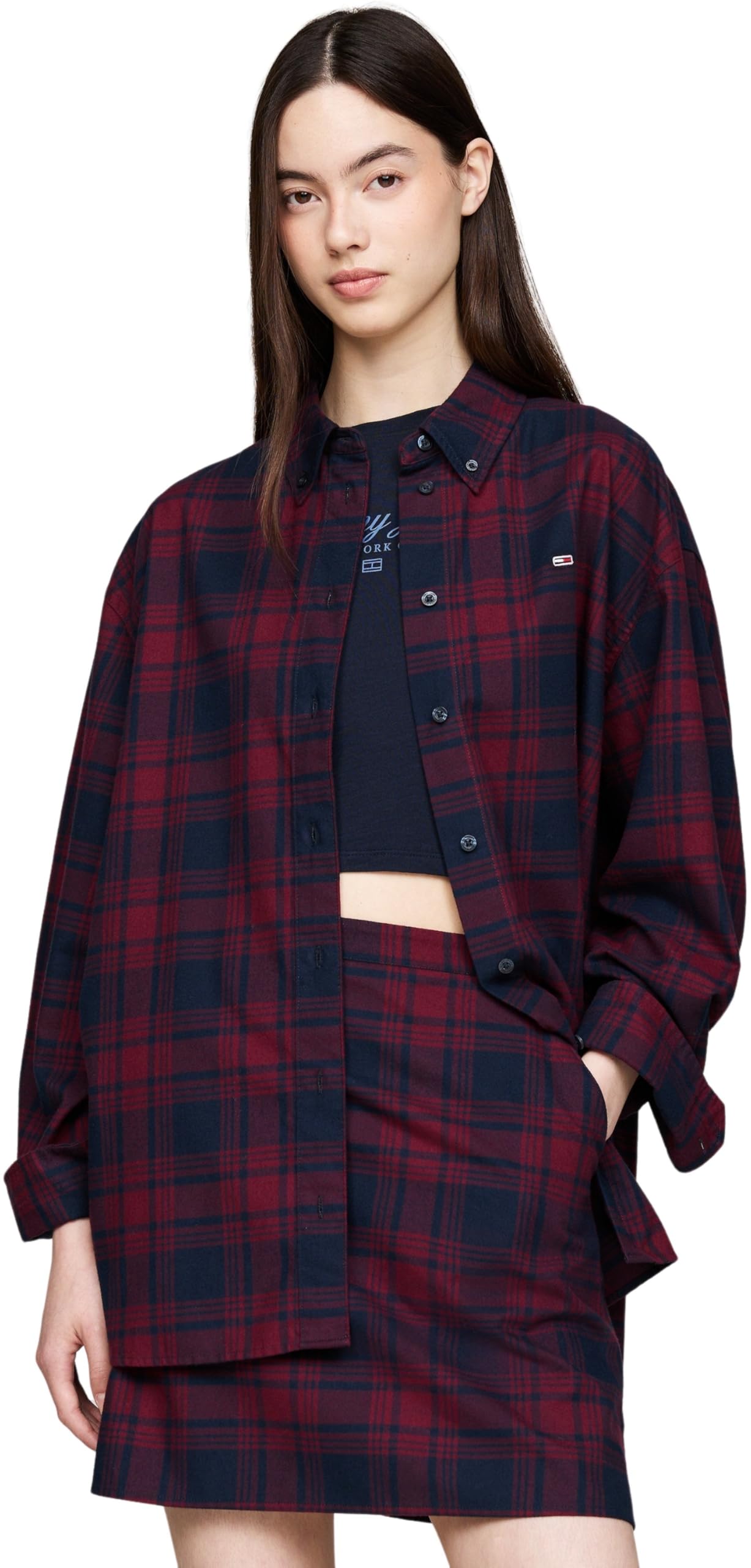 Tommy Jeans L Kobiety Tjw Rlx Koszula W Szkocką Kratę Ext Dw0dw18878
