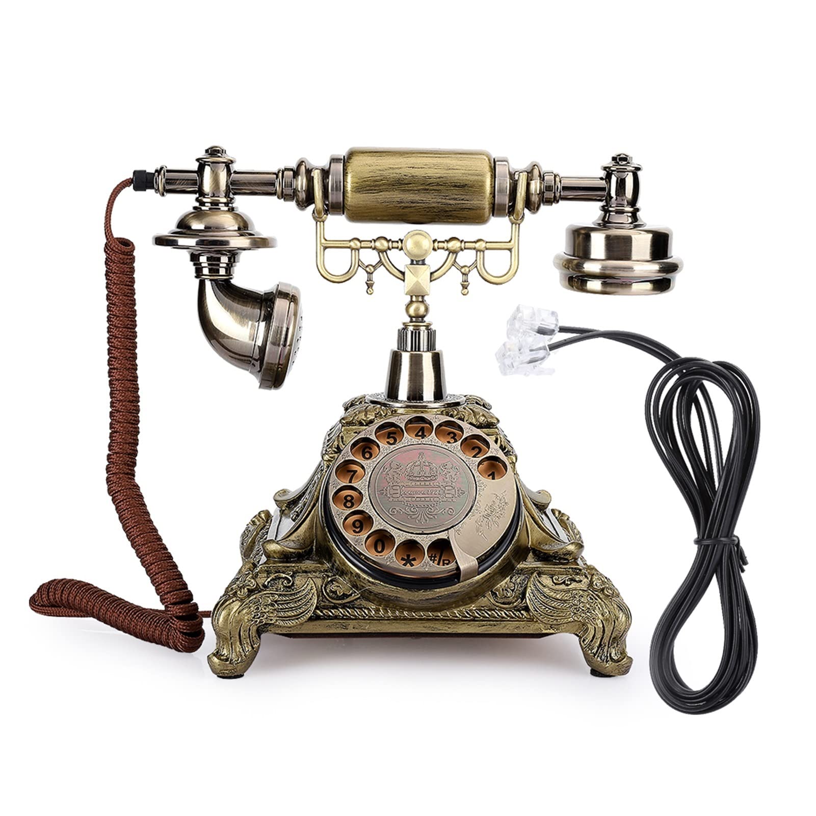 Téléphone Antique Art Téléphones Téléphone Fixe pour Bureau Maison Hôtel Mode Européenne Téléphone Vintage Plaque Pivotant Cadran Rotatif