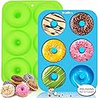 Walfos Silicone Donut Mold - Non-Stick Silicone Doughnut Pan Set, Just Pop Out! Heat Resistant, Make Perfect Donut Cake Biscuit Bagels, BPA FREE and Dishwasher Safe, Set of 2