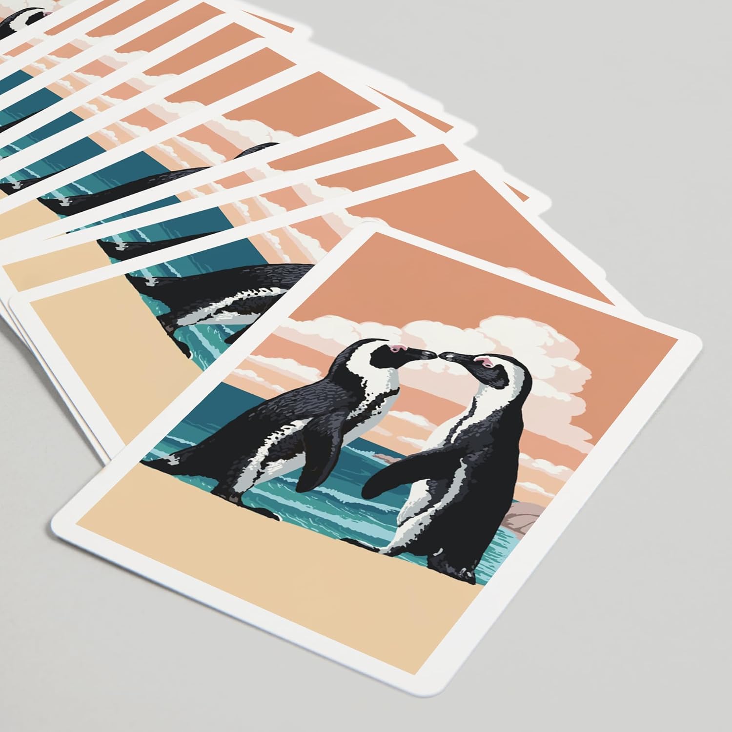 Lantern Press Black-Footed Penguins Kissing, 52 Playing Cards for Adults, Poker Size Card Deck