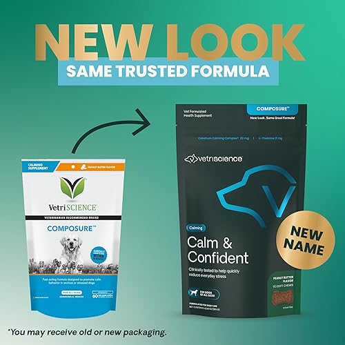 Vista 49 de VETRISCIENCE Composure - Masticables calmantes clínicamente probados, sabor pollo, 60 masticables, alivio de acción rápida del estrés, ladridos