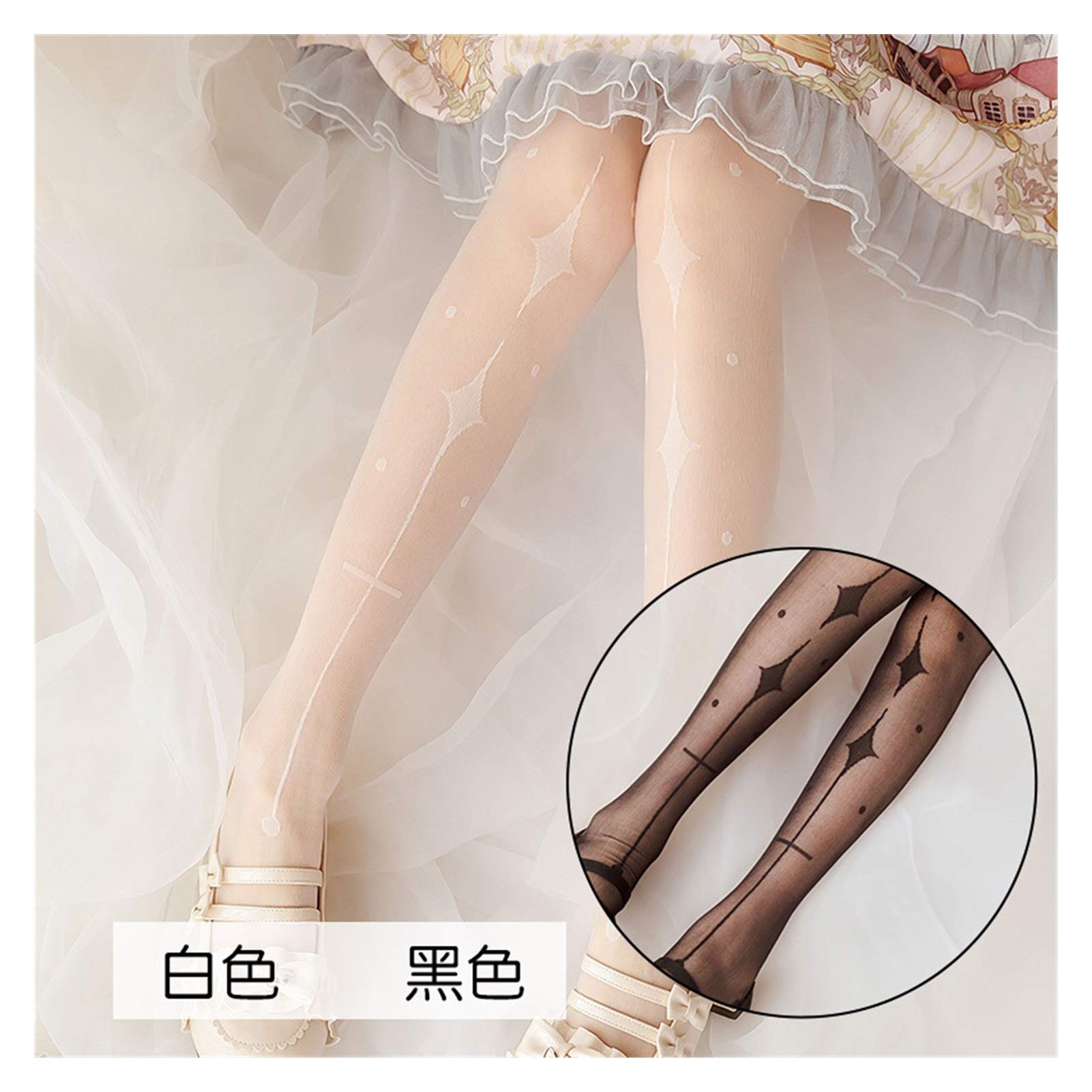 Pończochy Cosplay Cienkie podkolanówki Kawaii Legs Skarpety damskie Ciepłe (czarny jeden rozmiar) (czarny jeden rozmiar)