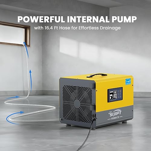 Miniatura 4 de Deshumidificador de espacio de arrastre con bomba, deshumidificador comercial Sijipt de 70 pintas para sótano, deshumidificador Energy Star con