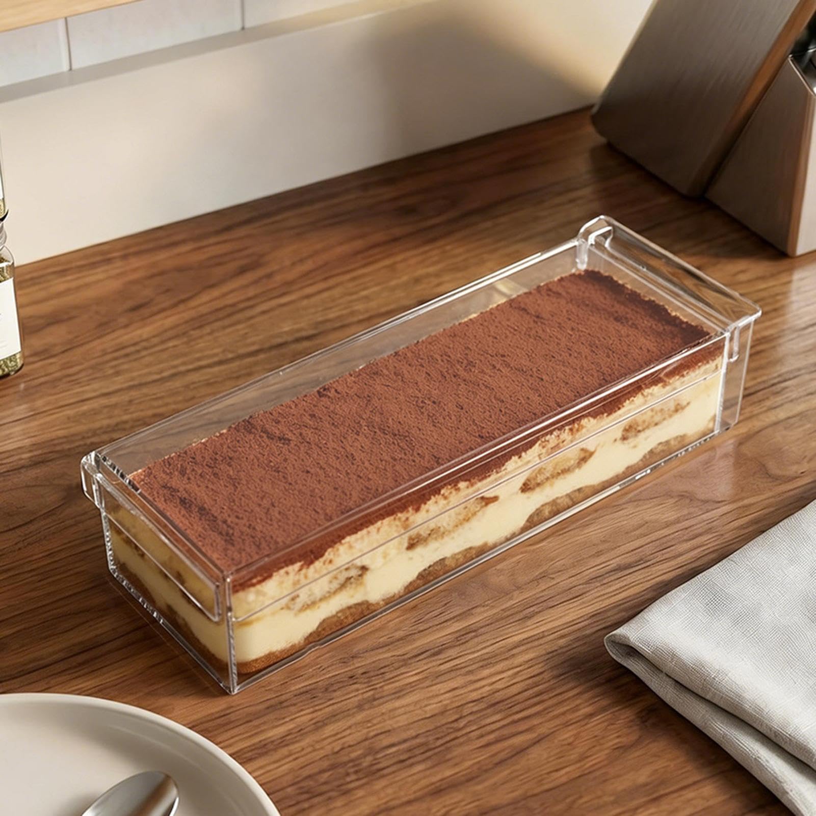 Acryl Tortenbox - Wiederverwendbare Mousse-Box mit Deckel & Seitenteil