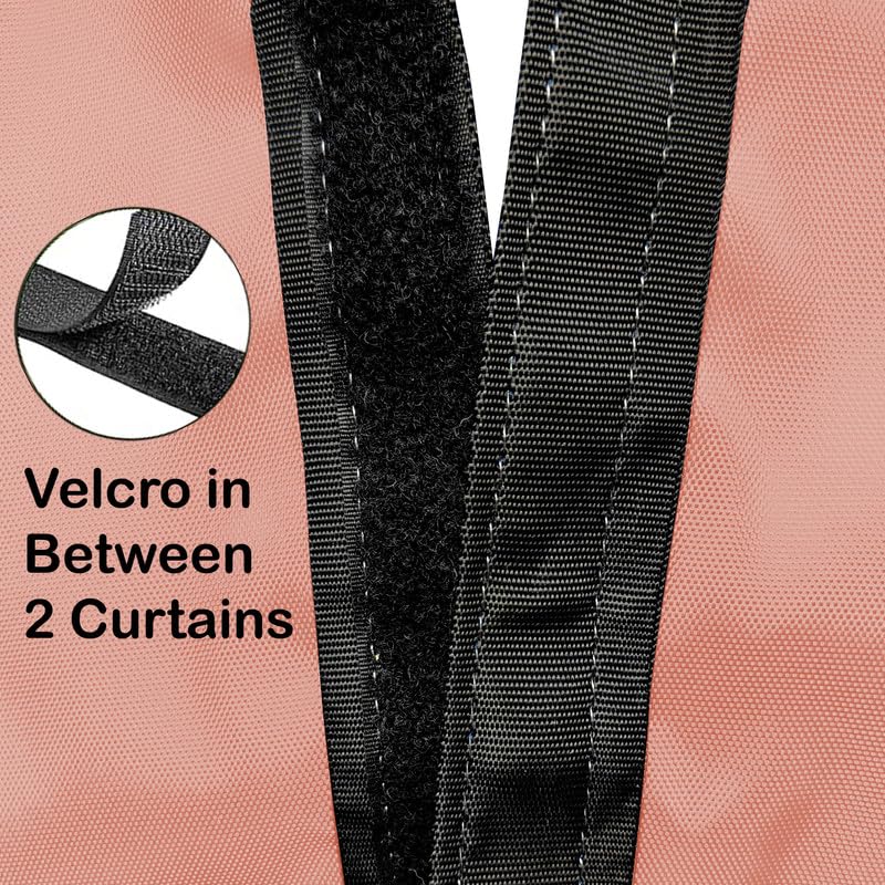 Image of Polyester with PVC Fabric Outdoor Waterproof Curtain with Top Eyelet Protect from AC, Sun, Dust & Rain Used for Balcony, Door & Window (Pink Color 4.5 X 8.5 Feet, Pack of 1 Piece)