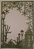 Vista 4 de Castillo de copo de nieve marco rectangular troquelado de metal, plantillas de Navidad, manualidades, tarjetas, troqueles de corte