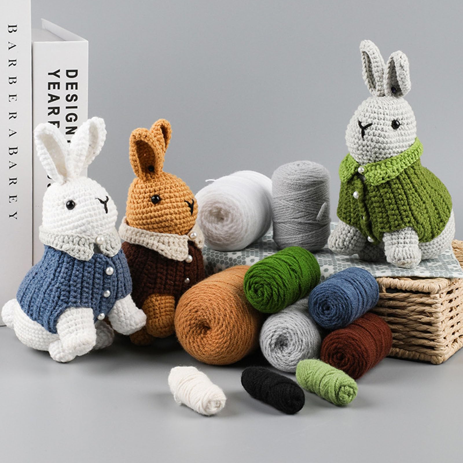 NEWFT Kit per uncinetto a mano per principianti, confezione iniziale di animali carini con gancio per filo, accessorio per uncinetto