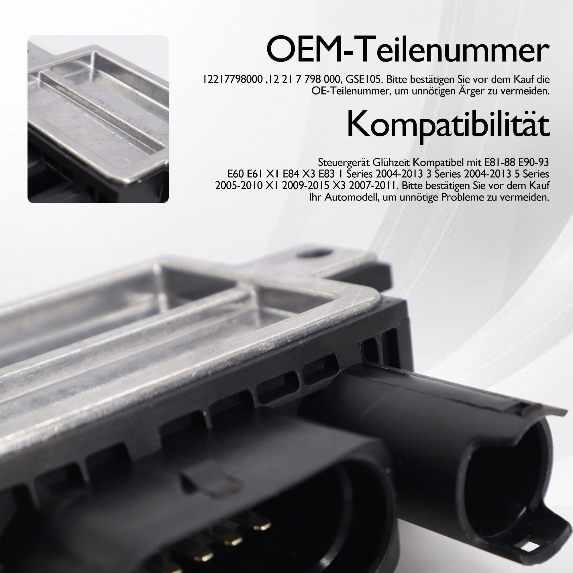 GSE105 Centralina tempo di accensione 132193 Compatibile con E81-88 E90-93 E60 E61 X1 E84 X3 E83 1 Series 2004-2013 3 Serie 2004-2013 5 Serie 2005-201010 X. 1 200 9-2015 X3 2007-2011