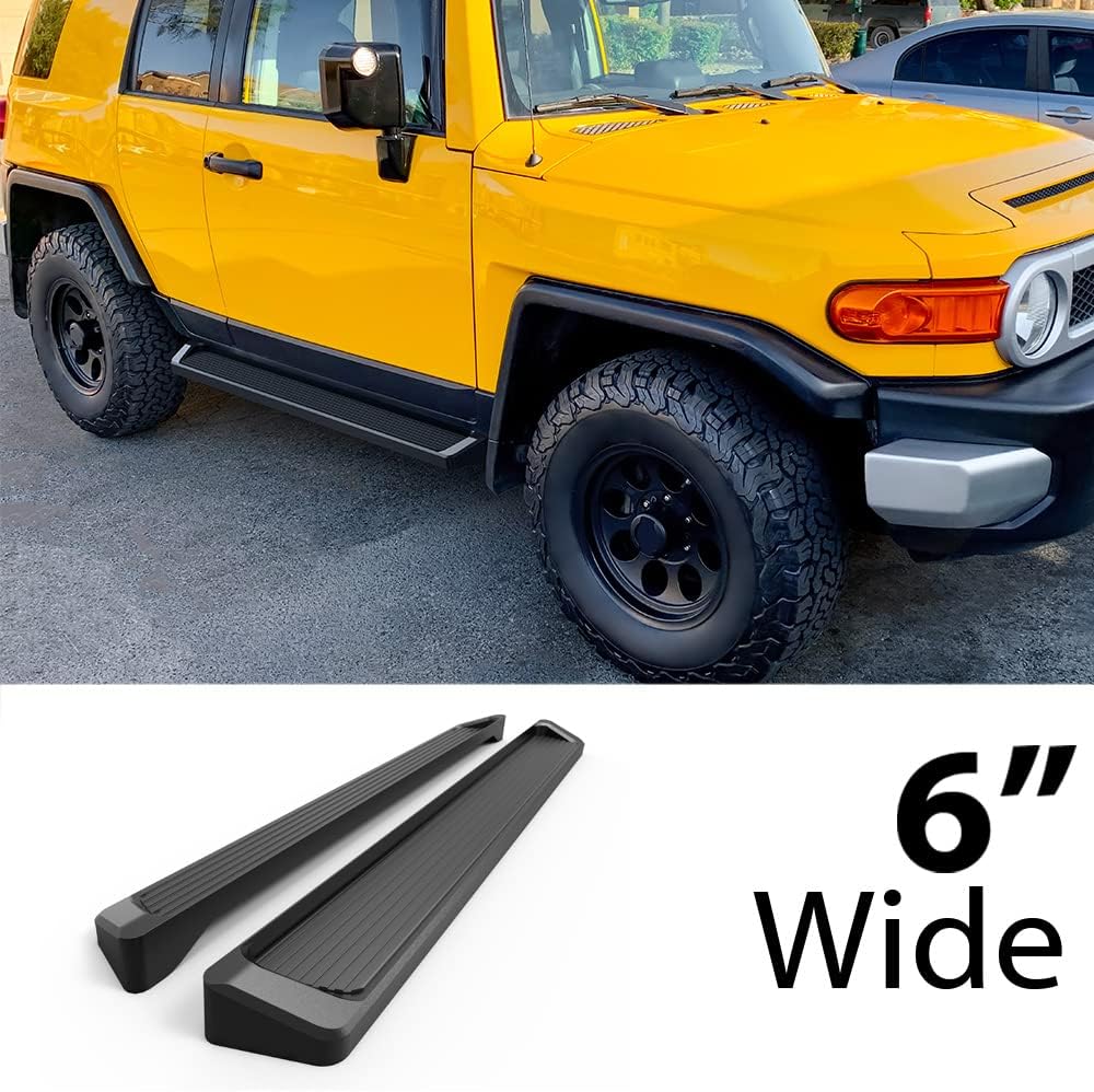 HD Ridez Running Board 6" Black Compatible with Toyota FJ Cruiser 2007-2014 (Nerf Bar Side Steps Side Bars)