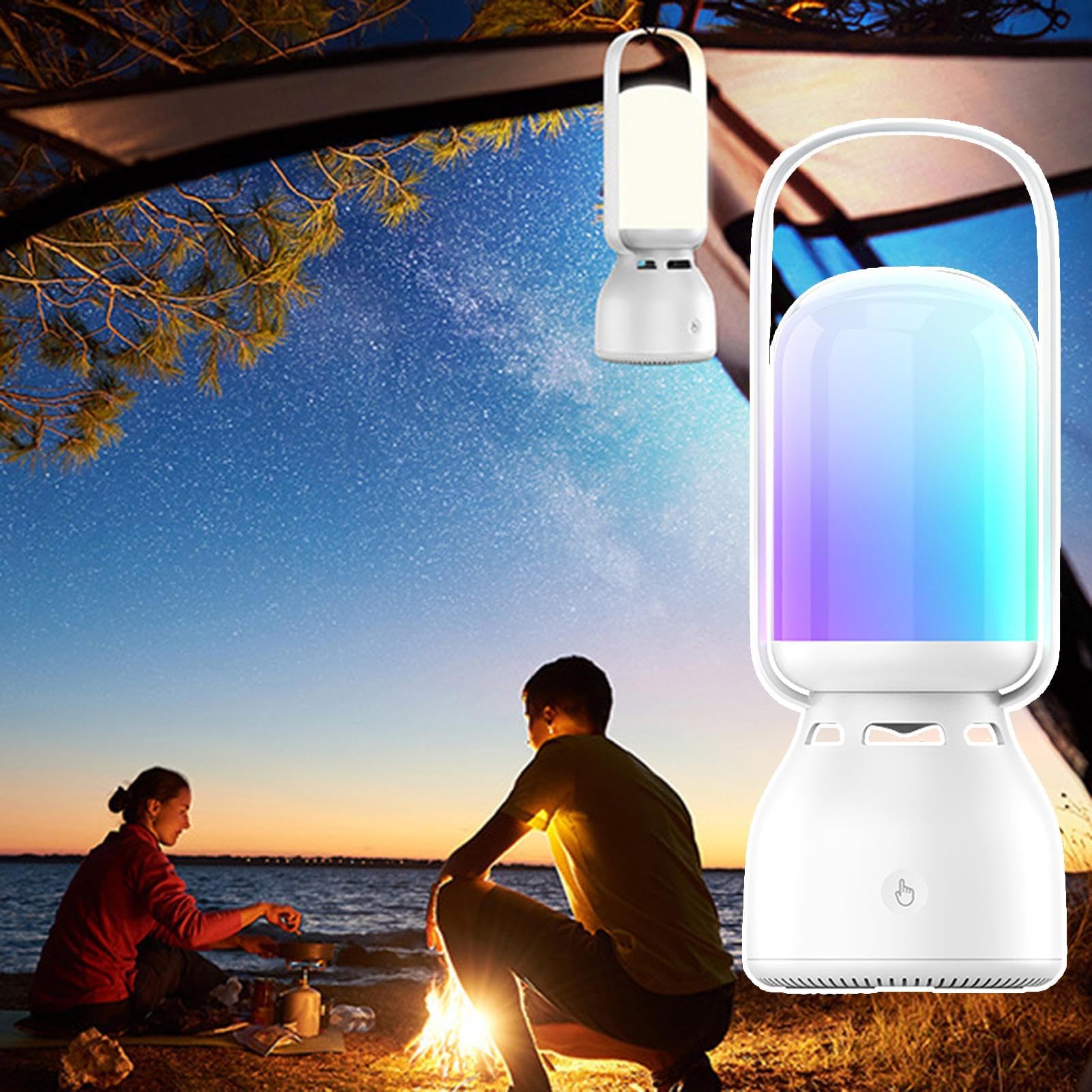 Latarnia kempingowa, lampa namiotowa, bezprzewodowa lampa g?o?nikowa, 3-stopniowa regulacja jasno?ci, przeno? ?wiata otoczenia, do ogrodu, patio, werand?, podwórko, do u?ytku wewn?trz i