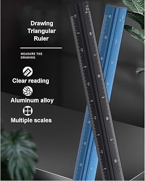 Metal Scale Ruler, Aluminium Architectural Scale Rule for Cutting for Architects, Draftsman and Students,Pink,30CM