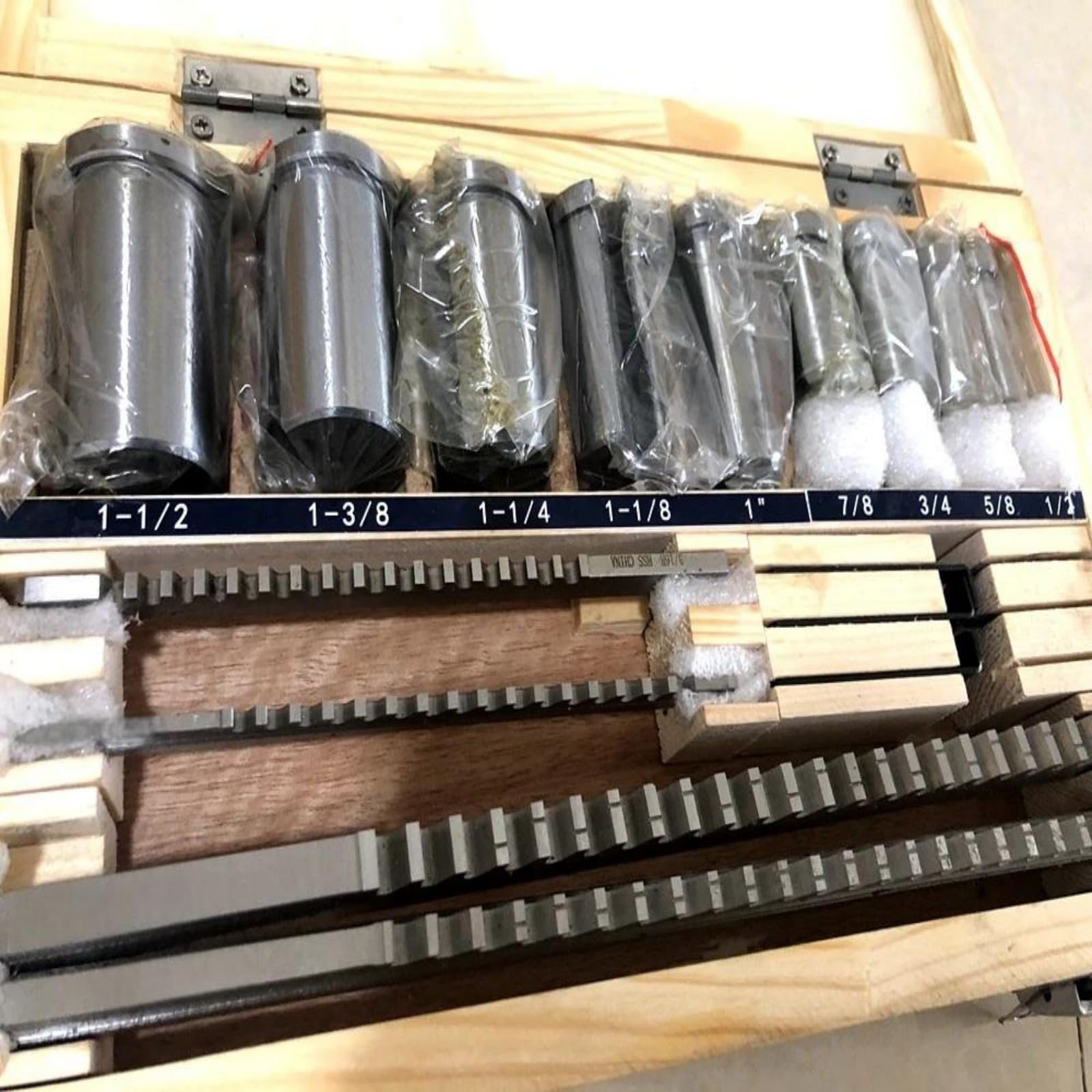 Set di brocce for chiavette CNC da 18 pezzi HSS | Set di boccole for brocce da 1/2-1-1/2, utensili da taglio in acciaio rapido