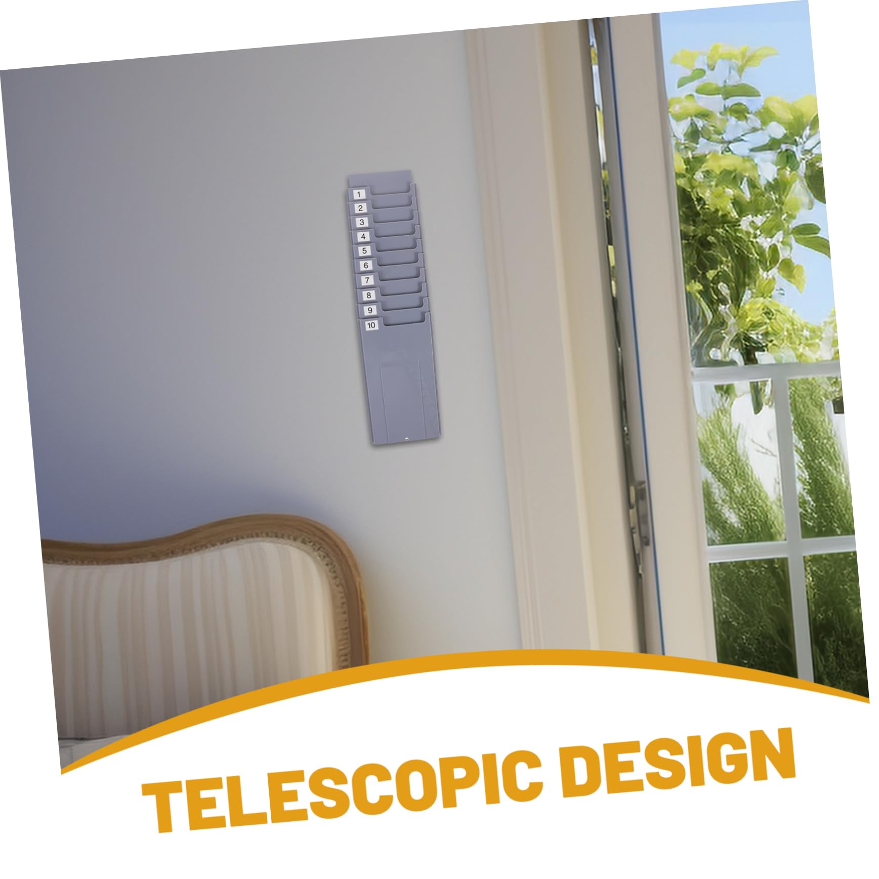 Wall Mounted Attendance Card Holder Rack Retractable Organizer