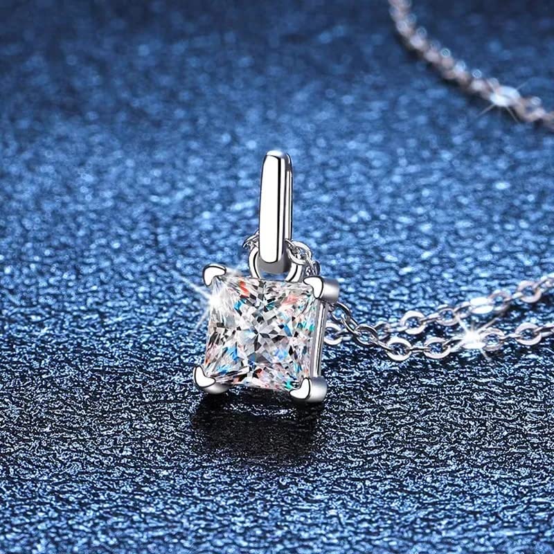 Collier moissanite coupe princesse : l'alternative durable à l'argent qui ternit - 2