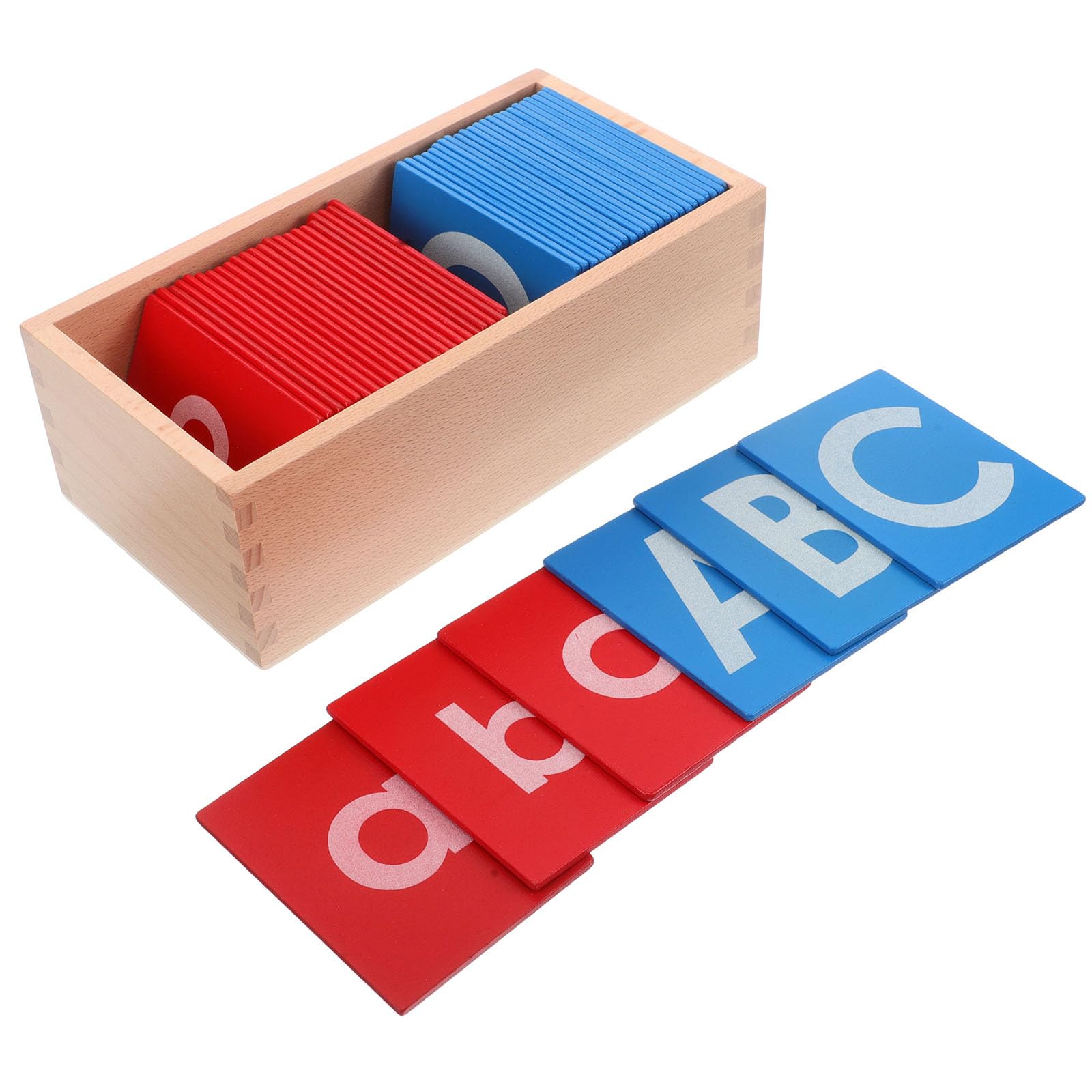 BESTonZON Montessori Lettere in Legno con Abrasiva Strumento Educativo Tattile per Materiale Didattico Sicuro per Scuole e Asili Apprendimento Linguistico Interattivo