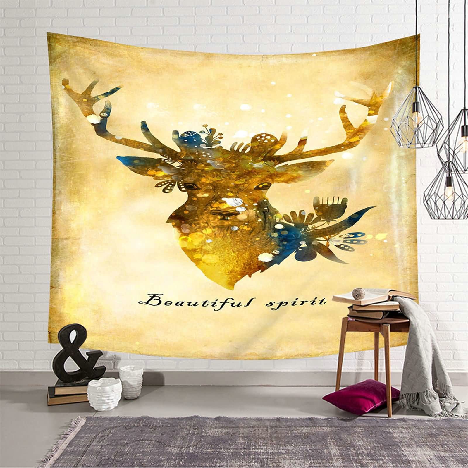 Tapiz de pared de alce KnSam de 150x130 cm para dar vida y color amarillo a tu salón