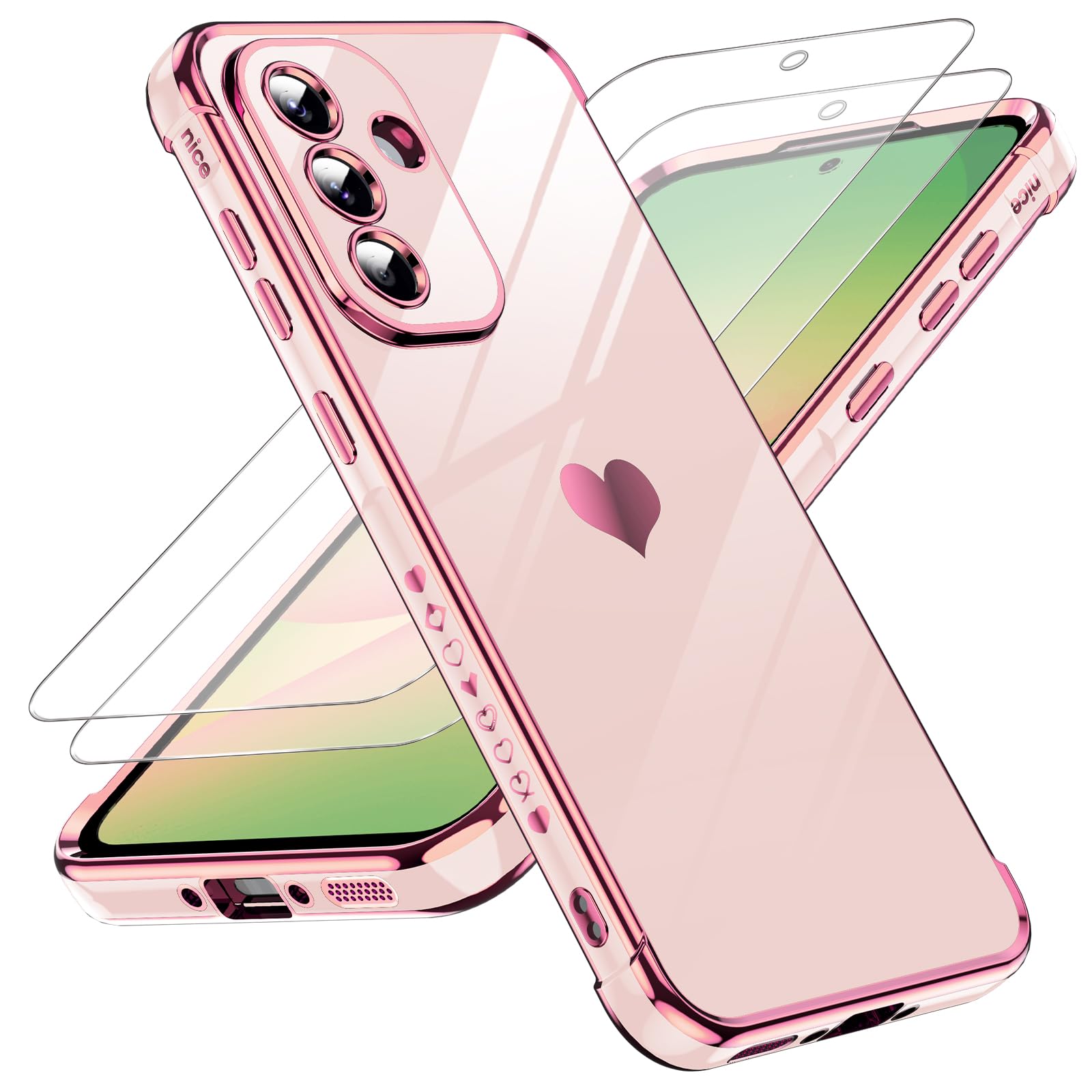 Cover Per Blackview A96: Custodia Trasparente Morbida + Anello Porta Cellulare + Pellicola Vetro Temperato 9H [3 In 1] - 2